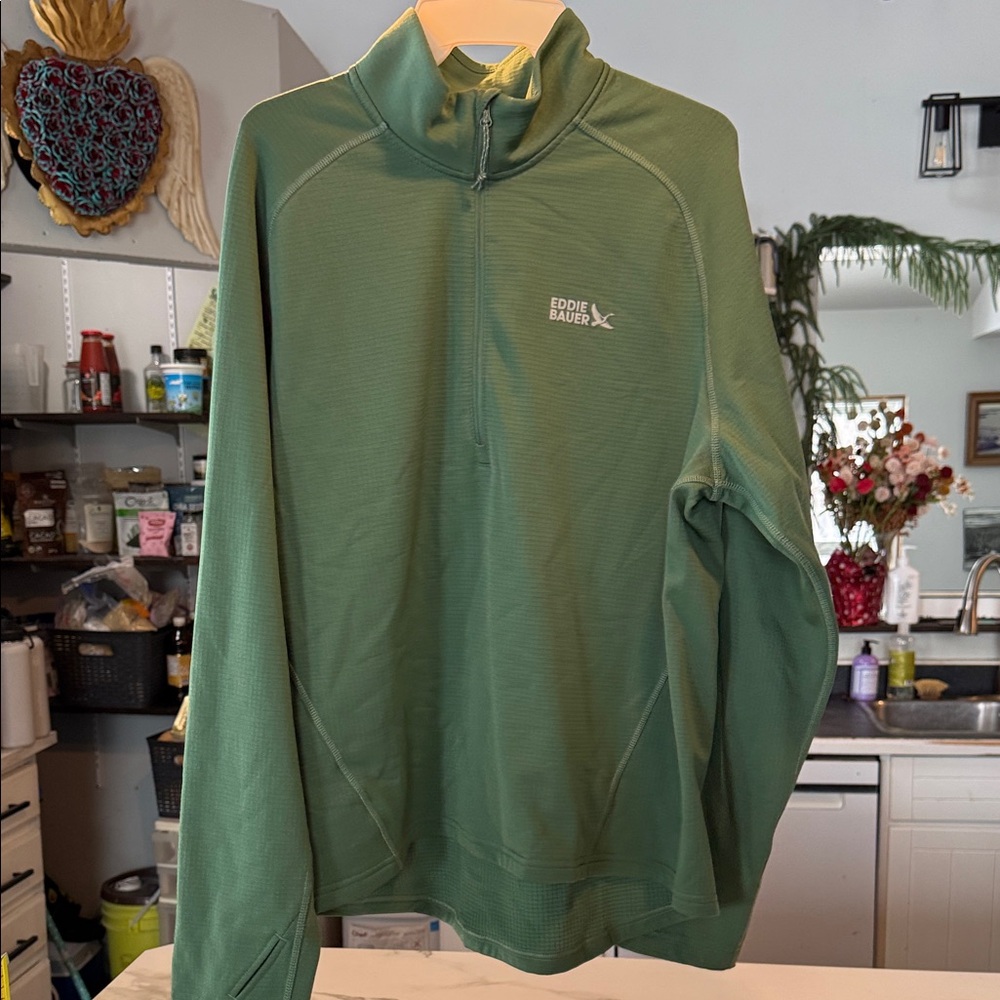 Eddie Bauer Forest Green Half-Zip Top